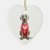 Décoration En Céramique Chien Weimaraner personnalisé Valentine (Droite)