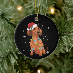 Décoration En Céramique Chiens Dachshund Arbre Noël Xmas Animalerie Chien