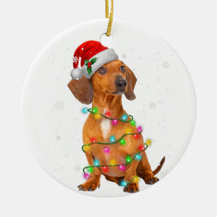 Décoration En Céramique Chiens de Dachshund Arbre de Noël Sweat de Noël