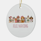 Décoration En Céramique Chiens de Noël Feliz Navidog (Gauche)