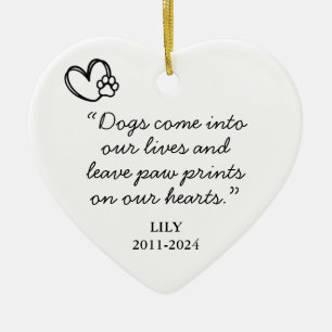 Décoration En Céramique Chiens Entrent Dans Notre Vie Citation Memorial