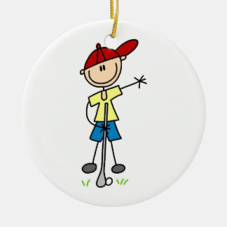 Décoration En Céramique Chiffre masculin golfeur de bâton