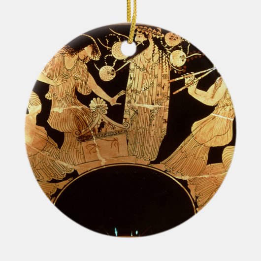 Décoration En Céramique Chiffre rouge kylix de grenier dépeignant Dionysus (Devant)