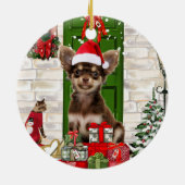 Décoration En Céramique Chihuahua Chien Noël (Dos)