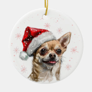 Décoration En Céramique Chihuahua Chien Noël Personnalisé