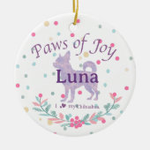 Décoration En Céramique Chihuahua lavande personnalisé double face (Devant)