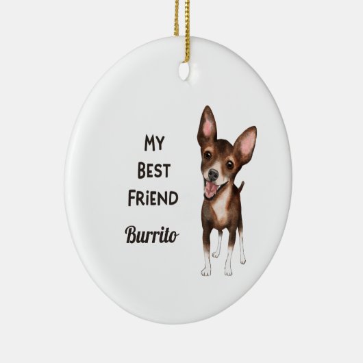 Décoration En Céramique Chihuahua Mon meilleur ami Nom personnalisé (Droite)