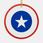 Décoration En Céramique Chili Drapeau Roundel, Drapeau Chilien Rond (Devant)