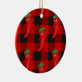 Décoration En Céramique Chili Pepper Buffalo Plaid Motif noir et rouge (Droite)