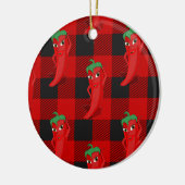 Décoration En Céramique Chili Pepper Buffalo Plaid Motif noir et rouge (Gauche)