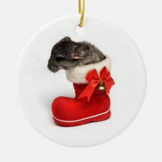 Décoration En Céramique Chinchilla mignon dans le bas de Noël