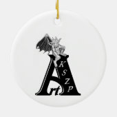 Décoration En Céramique Chine Dragon, noir et blanc Design en Tattoostyl (Dos)