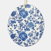 Décoration En Céramique Chinoiserie florale bleu et blanc (Gauche)