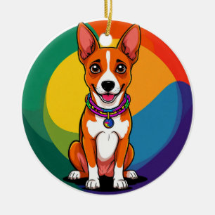 Décoration En Céramique Chiot animé mignon avec collier