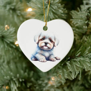 Décoration En Céramique Chiot Coton de Tulear Personnalisé