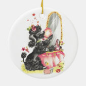 Décoration En Céramique chiot de caniche avec table de maquillage (Dos)