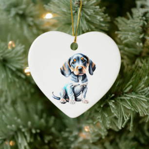 Décoration En Céramique Chiot de chien Coonhound américain personnalisé