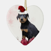 Décoration En Céramique Chiot de dobermann de Noël (Droite)
