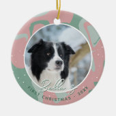 Décoration En Céramique Chiot première frontière de Noël Collie Chien phot (Devant)