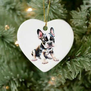 Décoration En Céramique Chiots Boston Terrier Personnalisés