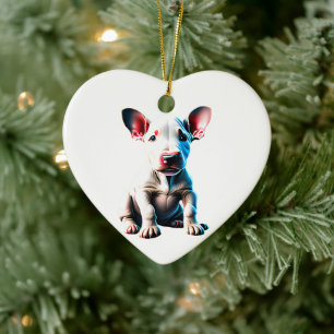 Décoration En Céramique Chiots Bull Terrier Personnalisés