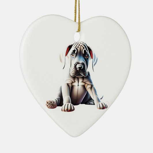 Décoration En Céramique Chiots Dogue Allemand Personnalisés (Droite)