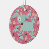 Décoration En Céramique Chiots, étoiles et fleurs (Droite)