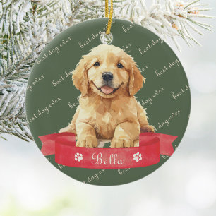 Décoration En Céramique Chiots Golden Retriever 