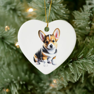 Décoration En Céramique Chiots Pembroke Welsh Corgi Personnalisés