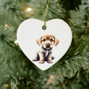 Décoration En Céramique Chiots Retriever au poil doré personnalisé