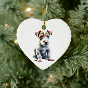 Décoration En Céramique Chiots Russell Terrier Personnalisé