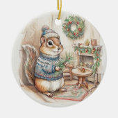 Décoration En Céramique Chipmunk Christmas Wildlife Ornament (Devant)