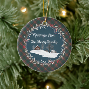 Décoration En Céramique Chisholm Hunting Ancient Original Scottish Tartan 