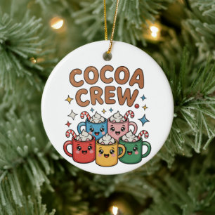Décoration En Céramique Chocolat Chaud Cocoa Crew Kawaii Noël Xmas