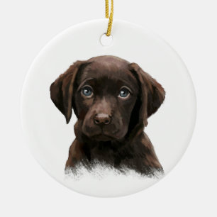 Décoration En Céramique Chocolat Lab Chien