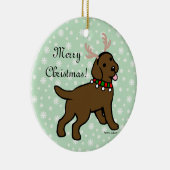 Décoration En Céramique Chocolat Labrador Christmas Antlers (Droite)