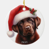 Décoration En Céramique Chocolat mignon Labrador Retriever Chien Noël (Dos)