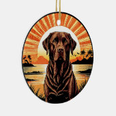 Décoration En Céramique Chocolate Labrador Retro Sunset Dog Lover (Droite)