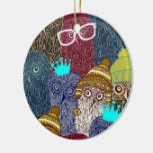 Décoration En Céramique Chouette dans la couronne (Gauche)