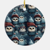 Décoration En Céramique Chouette de Noël (Dos)