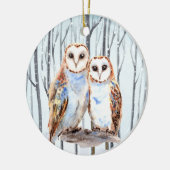 Décoration En Céramique chouette de Noël festive ajouter un sentiment (Gauche)