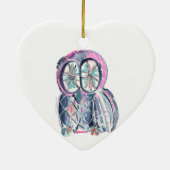 Décoration En Céramique Chouette d'hiver magique (Dos)