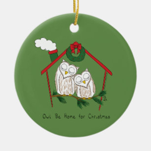 Décoration En Céramique Chouette Noël Mignonne Vacances amusantes