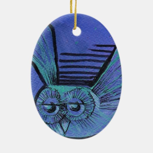 Décoration En Céramique Chouette pourpre (Dos)