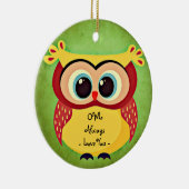 Décoration En Céramique Chouette Toujours Aimez-Vous Rond Ornament (Droite)