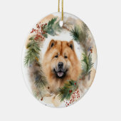 Décoration En Céramique chow chow Christmas Wreath Festive Pup (Droite)