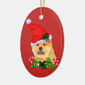 Décoration En Céramique Chow Chow Noël (Gauche)