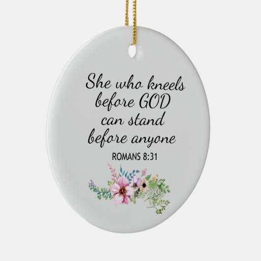 Décoration En Céramique Chrétienne Qui Mange Romains 8:31 (Droite)