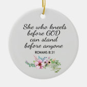 Décoration En Céramique Chrétienne Qui Mange Romains 8:31 (Devant)