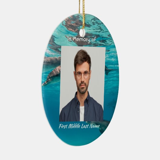 Décoration En Céramique Christian Memorial Dolphins Underwater Ocean (Droite)